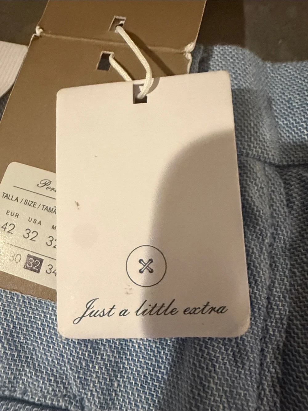 Men's Light Blue Flat Front Linen-Blend Shorts